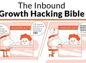 Cartoon illustrating growth hacking concepts in marketing.