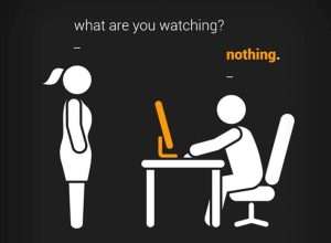 Humorous stick figure cartoon about watching content online.
