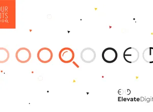 Four Dots and Elevate Digital logos with abstract design.