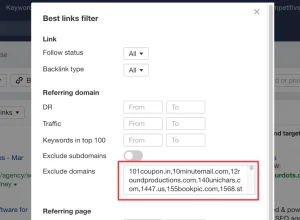 ahrefs spam links filter